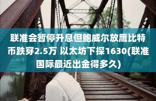 联准会暂停升息但鲍威尔放鹰比特币跌穿2.5万 以太坊下探1630(联准国际最近出金得多久)