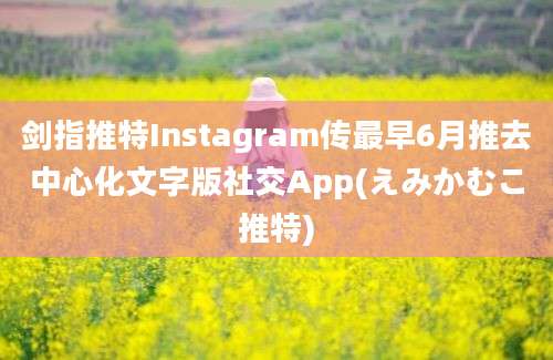 剑指推特Instagram传最早6月推去中心化文字版社交App(えみかむこ推特)