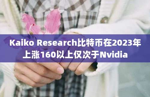 Kaiko Research比特币在2023年上涨160以上仅次于Nvidia