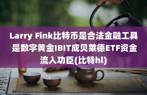 Larry Fink比特币是合法金融工具 是数字黄金IBIT成贝莱德ETF资金流入功臣(比特hl)