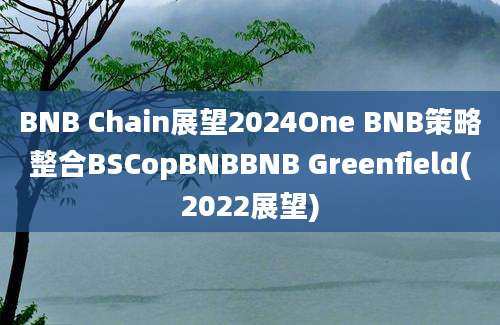 BNB Chain展望2024One BNB策略整合BSCopBNBBNB Greenfield(2022展望)