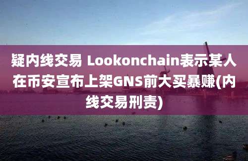 疑内线交易 Lookonchain表示某人在币安宣布上架GNS前大买暴赚(内线交易刑责)