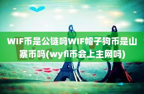 WIF币是公链吗WIF帽子狗币是山寨币吗(wyfi币会上主网吗)