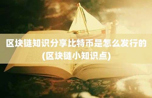 区块链知识分享比特币是怎么发行的(区块链小知识点)