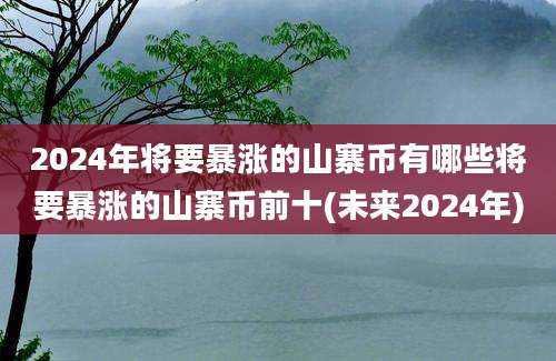 2024年将要暴涨的山寨币有哪些将要暴涨的山寨币前十(未来2024年)