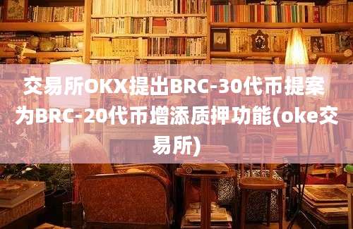 交易所OKX提出BRC-30代币提案 为BRC-20代币增添质押功能(oke交易所)