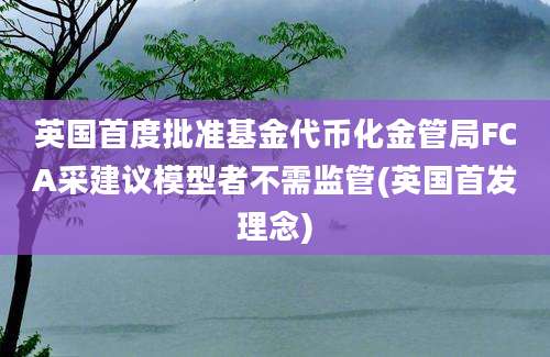 英国首度批准基金代币化金管局FCA采建议模型者不需监管(英国首发理念)