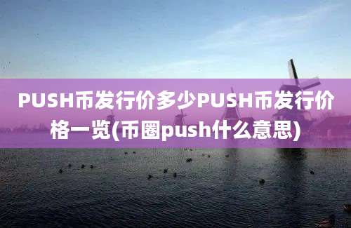 PUSH币发行价多少PUSH币发行价格一览(币圈push什么意思)