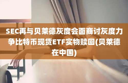 SEC再与贝莱德灰度会面商讨灰度力争比特币现货ETF实物赎回(贝莱德在中国)