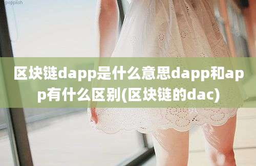 区块链dapp是什么意思dapp和app有什么区别(区块链的dac)