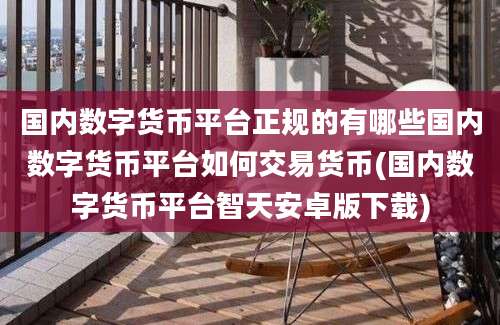 国内数字货币平台正规的有哪些国内数字货币平台如何交易货币(国内数字货币平台智天安卓版下载)