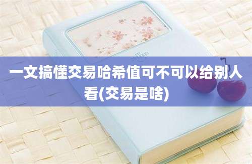 一文搞懂交易哈希值可不可以给别人看(交易是啥)