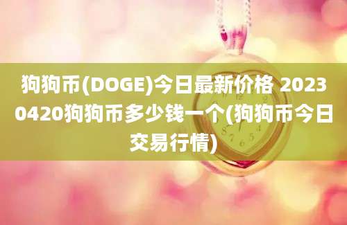 狗狗币(DOGE)今日最新价格 20230420狗狗币多少钱一个(狗狗币今日交易行情)