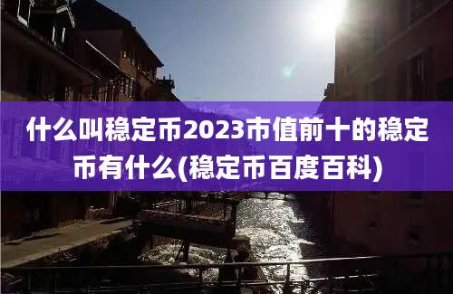 什么叫稳定币2023市值前十的稳定币有什么(稳定币百度百科)