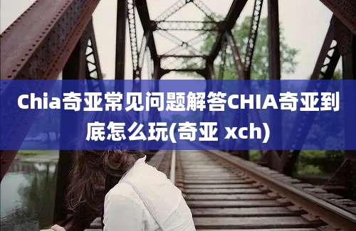 Chia奇亚常见问题解答CHIA奇亚到底怎么玩(奇亚 xch)