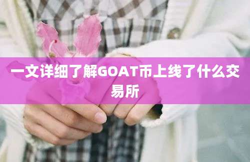 一文详细了解GOAT币上线了什么交易所