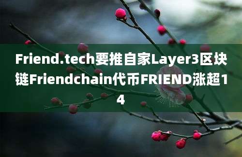 Friend.tech要推自家Layer3区块链Friendchain代币FRIEND涨超14