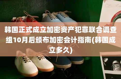 韩国正式成立加密资产犯罪联合调查组10月后颁布加密会计指南(韩国成立多久)