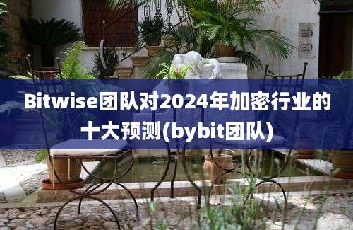 Bitwise团队对2024年加密行业的十大预测(bybit团队)