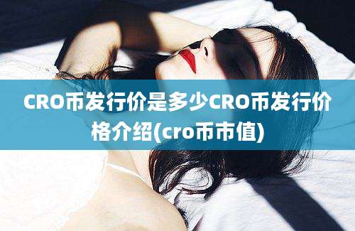 CRO币发行价是多少CRO币发行价格介绍(cro币市值)