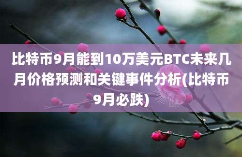 比特币9月能到10万美元BTC未来几月价格预测和关键事件分析(比特币9月必跌)