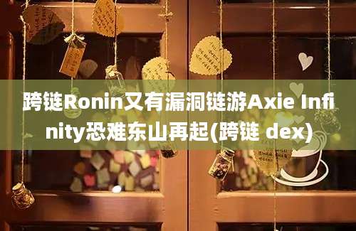 跨链Ronin又有漏洞链游Axie Infinity恐难东山再起(跨链 dex)