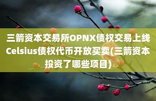 三箭资本交易所OPNX债权交易上线Celsius债权代币开放买卖(三箭资本投资了哪些项目)