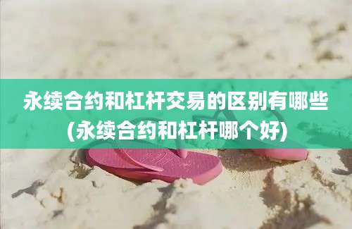 永续合约和杠杆交易的区别有哪些(永续合约和杠杆哪个好)