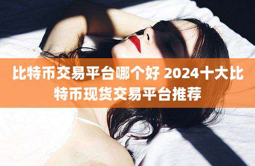 比特币交易平台哪个好 2024十大比特币现货交易平台推荐