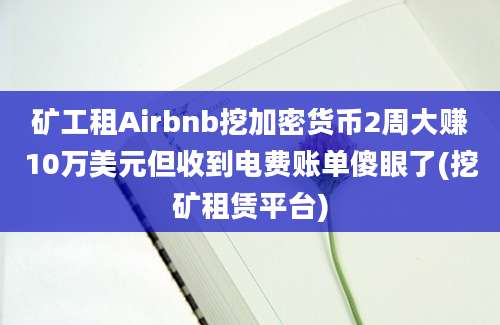 矿工租Airbnb挖加密货币2周大赚10万美元但收到电费账单傻眼了(挖矿租赁平台)