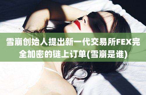 雪崩创始人提出新一代交易所FEX完全加密的链上订单(雪崩是谁)