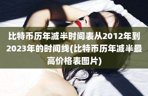 比特币历年减半时间表从2012年到2023年的时间线(比特币历年减半最高价格表图片)