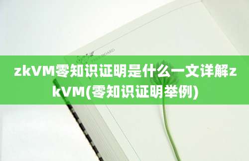 zkVM零知识证明是什么一文详解zkVM(零知识证明举例)