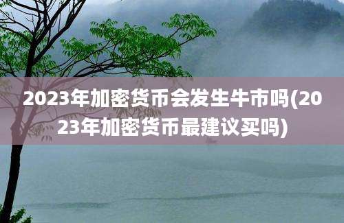 2023年加密货币会发生牛市吗(2023年加密货币最建议买吗)