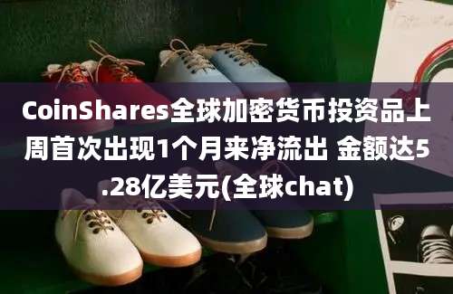 CoinShares全球加密货币投资品上周首次出现1个月来净流出 金额达5.28亿美元(全球chat)