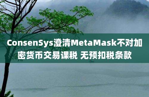 ConsenSys澄清MetaMask不对加密货币交易课税 无预扣税条款