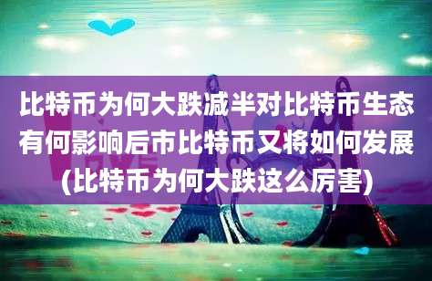 比特币为何大跌减半对比特币生态有何影响后市比特币又将如何发展(比特币为何大跌这么厉害)