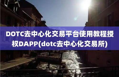 DOTC去中心化交易平台使用教程授权DAPP(dotc去中心化交易所)