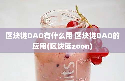 区块链DAO有什么用 区块链DAO的应用(区块链zoon)