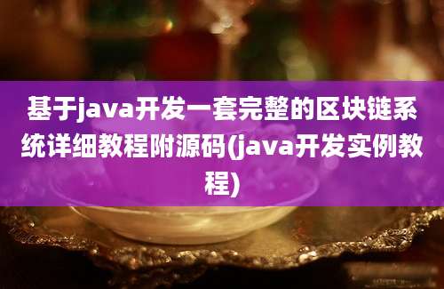 基于java开发一套完整的区块链系统详细教程附源码(java开发实例教程)