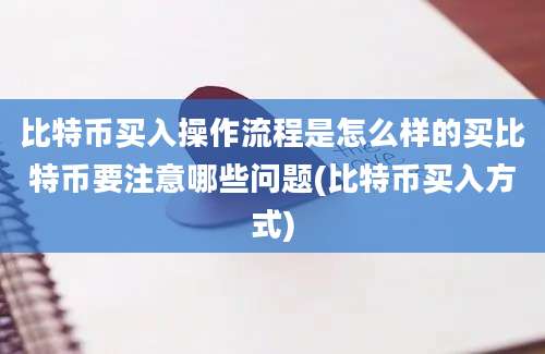 比特币买入操作流程是怎么样的买比特币要注意哪些问题(比特币买入方式)