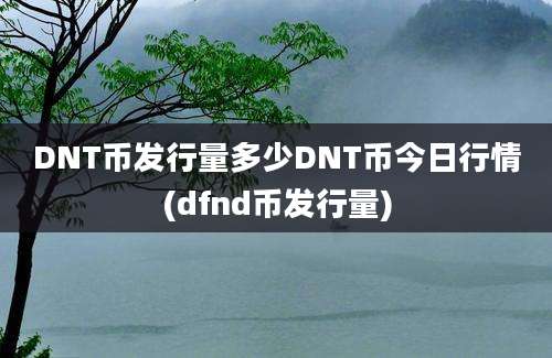 DNT币发行量多少DNT币今日行情(dfnd币发行量)