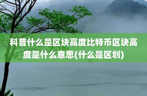 科普什么是区块高度比特币区块高度是什么意思(什么是区划)