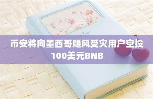 币安将向墨西哥飓风受灾用户空投100美元BNB