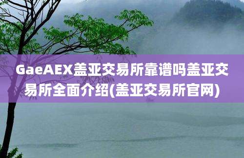 GaeAEX盖亚交易所靠谱吗盖亚交易所全面介绍(盖亚交易所官网)