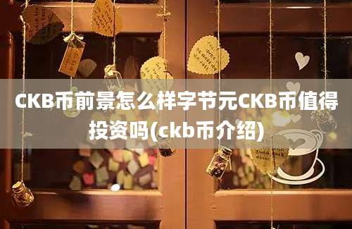 CKB币前景怎么样字节元CKB币值得投资吗(ckb币介绍)