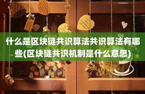 什么是区块链共识算法共识算法有哪些(区块链共识机制是什么意思)