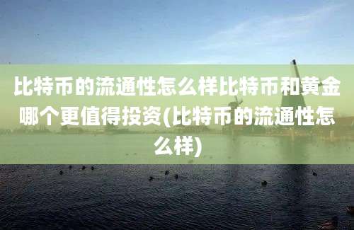 比特币的流通性怎么样比特币和黄金哪个更值得投资(比特币的流通性怎么样)