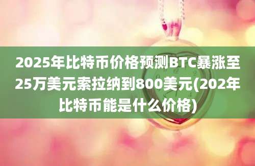 2025年比特币价格预测BTC暴涨至25万美元索拉纳到800美元(202年比特币能是什么价格)