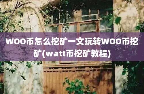 WOO币怎么挖矿一文玩转WOO币挖矿(watt币挖矿教程)